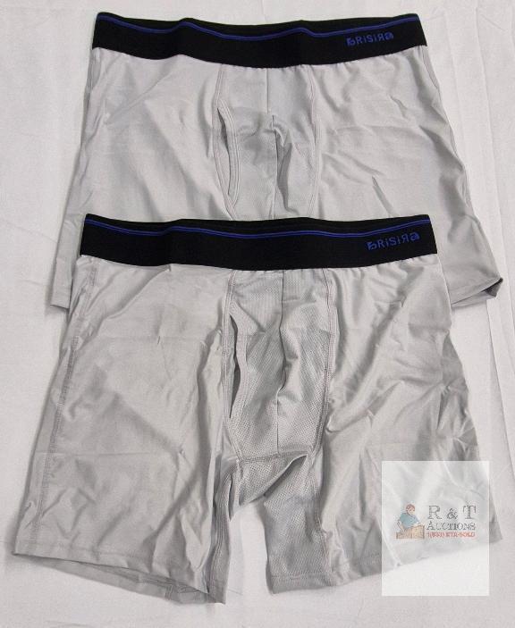 2 New Pairs Size SM Men's BRISIRA Coolmax Boxer Briefs