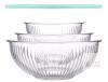 Glass Mixing Bowl Set 3 Sizes w/ BPA-Free Lids, 1.1&ndash;3.7 qt, Nesting, Airtight, Dishwasher Safe - 3