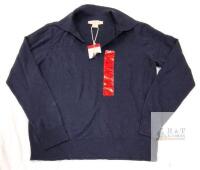 NEW LOFT Women's Navy Blue Collared Pullover Sweater, Size Medium, New with Tags