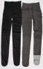 NEW Darkterror Fleece-Lined Yoga Pants Set, Black & Grey, Size 6, Polyester/Spandex, High-Rise