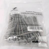 Qisheng #12 x 4" Stainless Steel Wood Screws, 25pcs, Flat Head, Phillips Drive, Sealed Bag