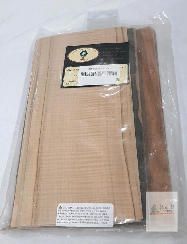Sauers & Company Mixed Variety Wood Veneer Pack, 10 Sq Ft, 5.5"&ndash;7.5" x 12" Sheets
