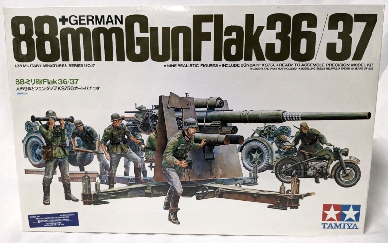 New TAMIYA German 88mm Gun Flak 36/37 1:35 Model Kit