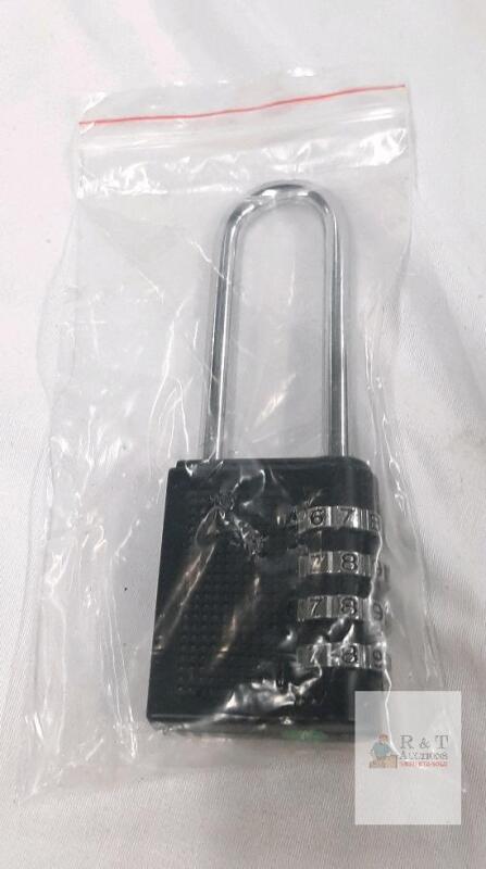 3-Dial Combination Padlock, Black Body, Silver Shackle, Anti-Shim Technology