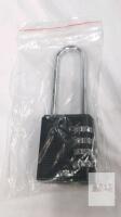 3-Dial Combination Padlock, Black Body, Silver Shackle, Anti-Shim Technology