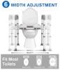 NEW HOMLAND TRB10 Raised Toilet Seat, Adjustable Height/Width, Armrests, Magazine & Paper Holder - 2