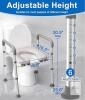NEW HOMLAND TRB10 Raised Toilet Seat, Adjustable Height/Width, Armrests, Magazine & Paper Holder - 3