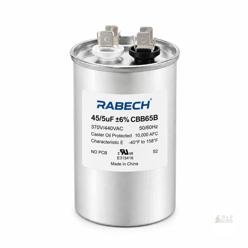 NEW RABECH CBB65B 45/5uF 370V/440V Dual Run AC Capacitor, HVAC