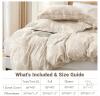 Queen Botanical Beige Duvet Cover Set with 2 Pillow Shams, Floral Print, Machine Washable - 2