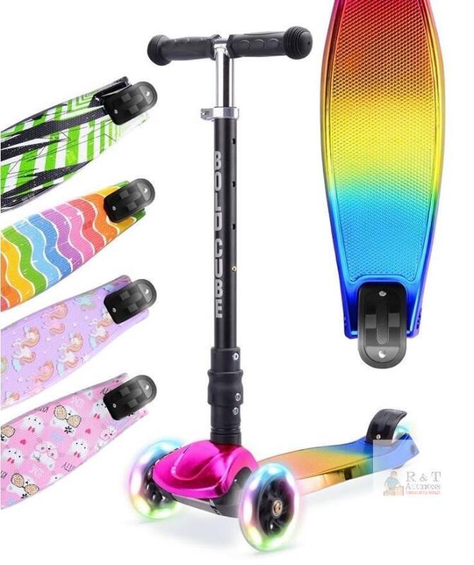 BOLD CUBE Big 3 Wheel Kids Kick Scooter &ndash; "Candyfloss" Color, Foldable, Light-Up Wheels