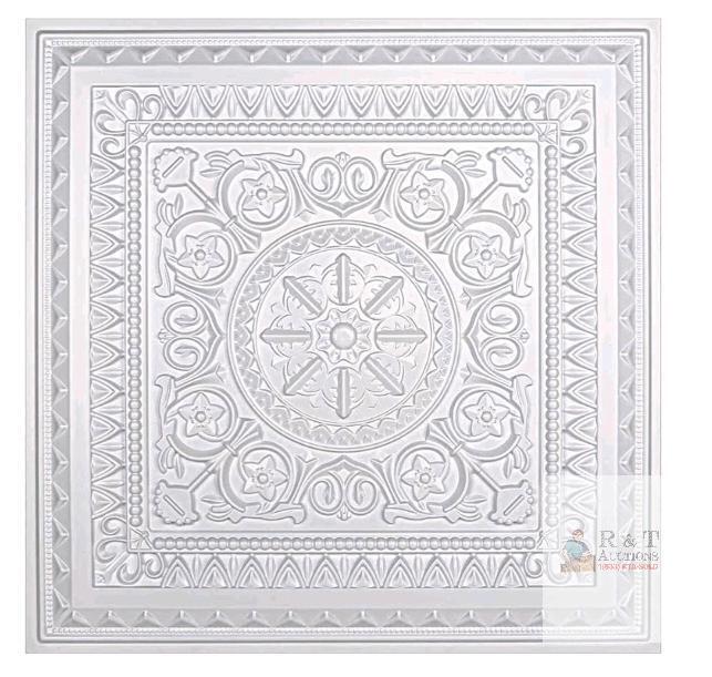 Art3d 24"x24" 3D Decorative PVC Ceiling Tiles, White Finish, Pack of 12