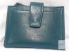 Tri-Fold Teal Blue Wallet, 9 Card Slots, Zippered Coin Pocket, ID Window, Snap Closure - 2