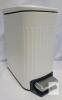 White 8 Gallon Steel Rectangular Pedal Trash Can, 17.5" Tall, Step-On Lid, Stainless Steel Pedal