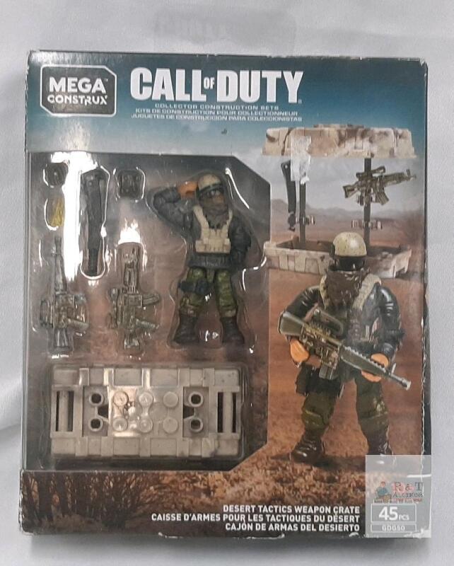 Mega Construx Call of Duty Desert Tactics Weapon Crate GDG50, 45 pcs, 1 Soldier Minifigure