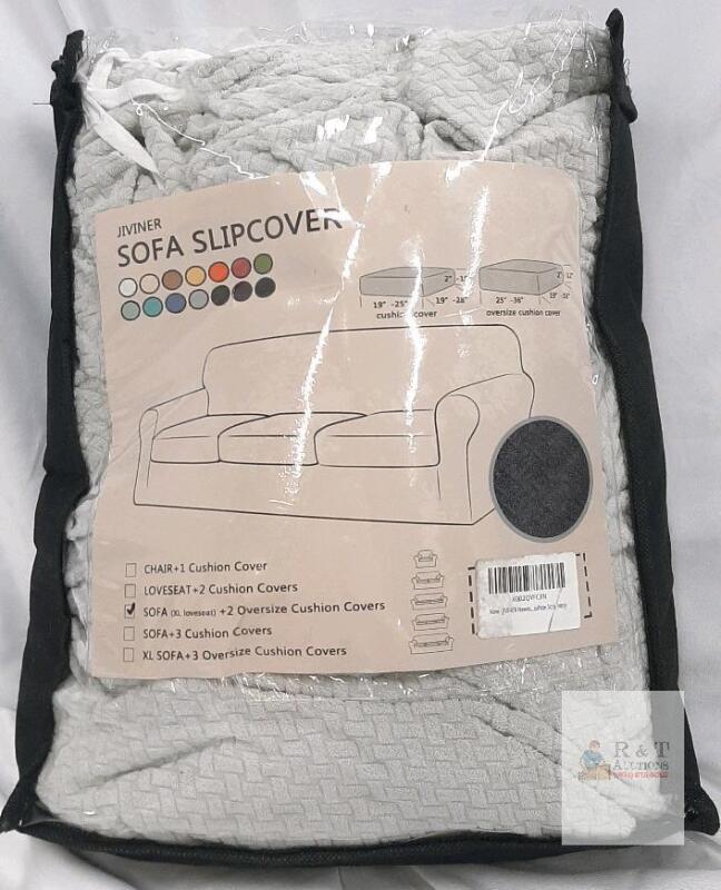JIVINER 3-Piece Stretch Sofa Slipcover Set for XL Loveseat with 2 Oversized Cushion Covers, Light Gray