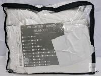 Yescool 20 lb Weighted Throw Blanket, 60"x80", White, Glass Bead Filling