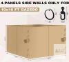 10x10 Ft Gazebo Side Wall Curtains, 4 Panels, Polyester, Beige, Hook Fasteners, Universal Fit - 2