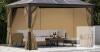 10x10 Ft Gazebo Side Wall Curtains, 4 Panels, Polyester, Beige, Hook Fasteners, Universal Fit - 3