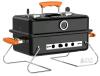 Portable KEYO Charcoal Grill &ndash; Steel, Folding Legs, Thermometer, Air Vents, Insulated Lid
