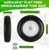 4.80/4.00-8 Flat-Free Wheelbarrow Wheels, 14.5" x 3.2", Steel Rim, Fits 5/8" & 3/4" Axles (Pair) - 2