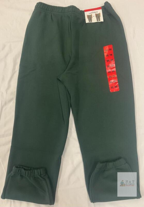 NEW LAZYPANTS Classic Sweatpants, Medium, Dark Green, Elastic Waist & Cuffs, 29" Inseam, Unisex