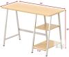 SHW Ivy 43-Inch Office Desk, Oak Finish, 2 Open Shelves, Engineered Wood, Metal Frame - 2