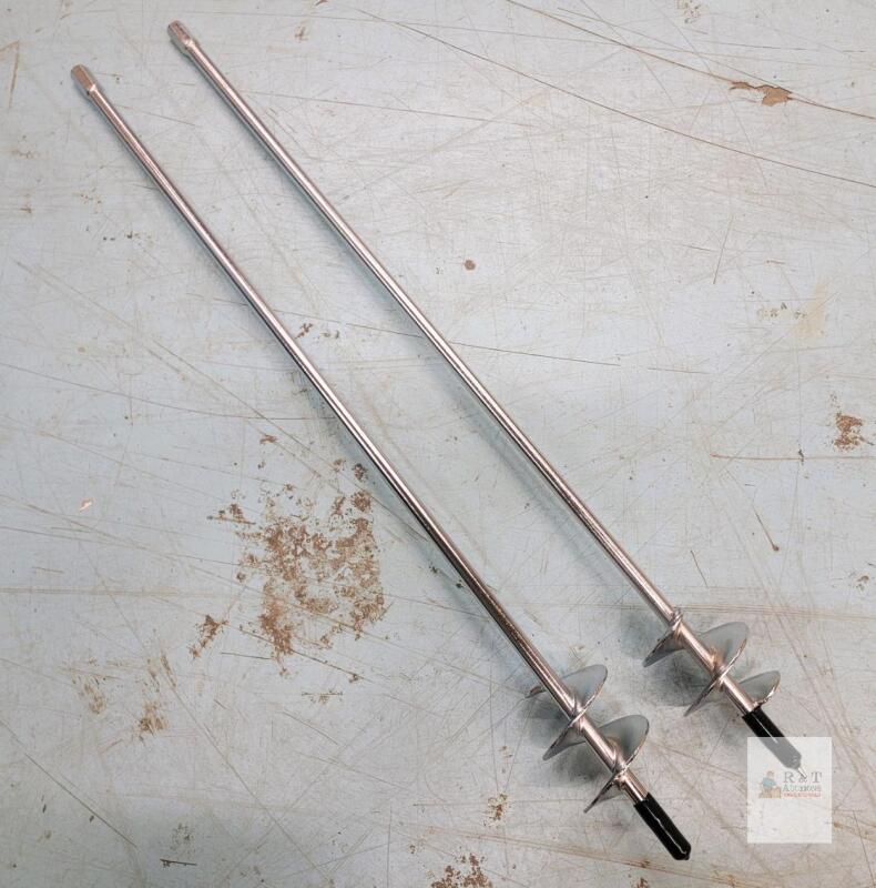 Hex Shank Auger Drill Bit, 16" Length, 2" Diameter, Chrome-Plated Steel