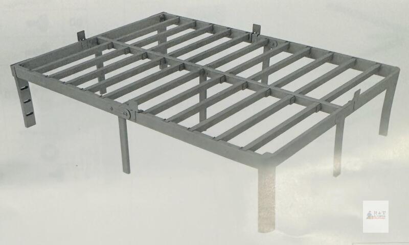 King Size Metal Bed Frame AM01-KJ03-12K-B Sturdy Steel Platform, Slatted Design, Black