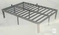 King Size Metal Bed Frame AM01-KJ03-12K-B Sturdy Steel Platform, Slatted Design, Black