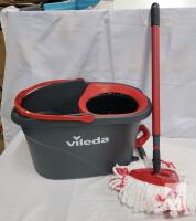 Vileda Turbo Spin Mop & Bucket Set, Adjustable Handle, Foot Pedal Spinner, Triangular Microfiber Mop Head As New - Spin Wring will NOT Spin