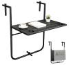 Adjustable Folding Balcony Railing Table, 24"x14", Cup Holders, Outdoor/Indoor, Serial X004WQ8NIP