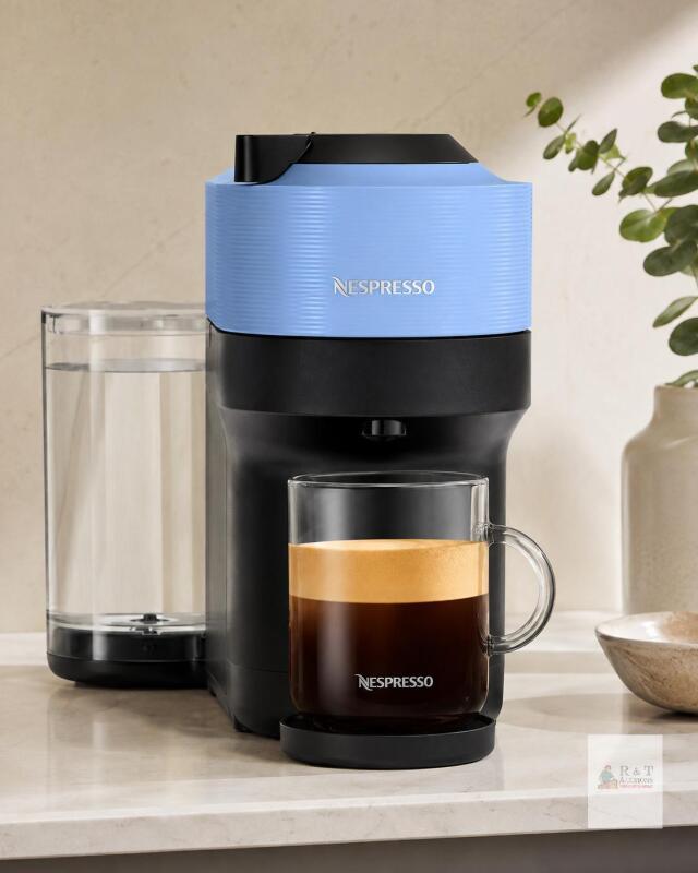 Nespresso Vertuo Pop+ Deluxe Pod Coffee & Espresso Machine Black & Gold-as new, open box