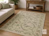 NEW 4X6 Floral Vine Design Area Rug, Light Green/Cream, Machine-Made, Approx. 0.2" Pile Height