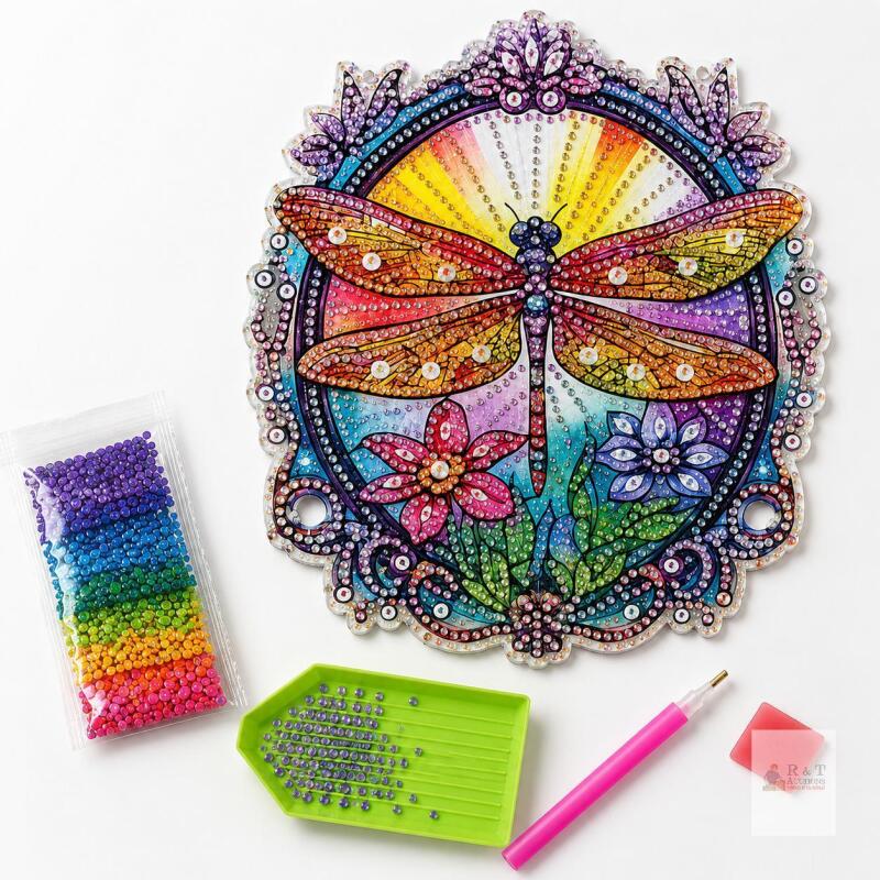 Artist Diamond Painting Kit 20cm, Xmas Theme, Model 53PLOUS, Round Shiny Diamonds, X004PQOP8T