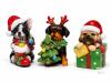 New in box 3.25" tall Christmas Puppy Figurines Set