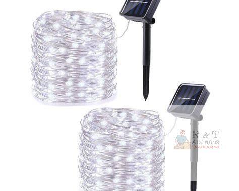 New 2-Pack Solar Fairy String Lights &ndash; 66 ft Total, 200 White LEDs, 8 Modes, Outdoor Waterproof