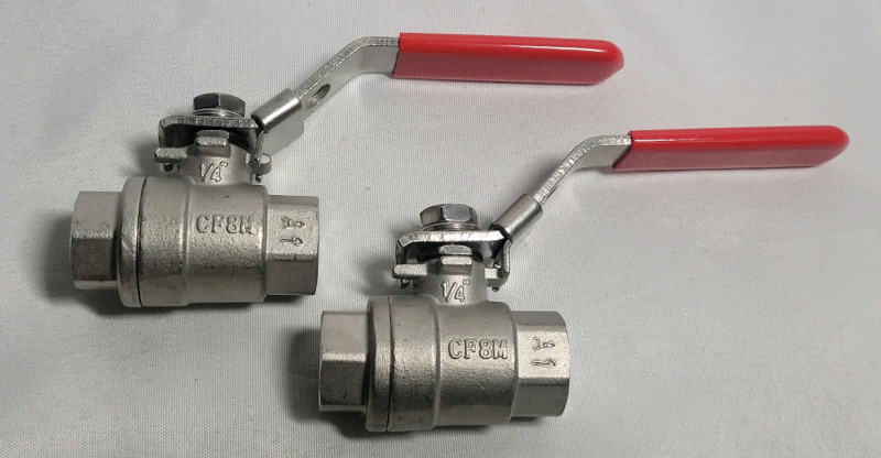 KVC 1/4" Ball Valve , Two (2) Valves , Part # S-201T - New