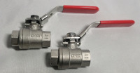 KVC 1/4" Ball Valve , Two (2) Valves , Part # S-201T - New