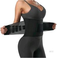 New Size LG Unisex Letsfit LF-IA01-M-BK Adjustable Waist Trainer Black Back Support Belt