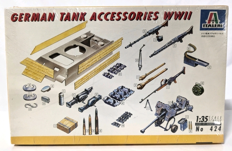 Vintage Sealed ITALERI WWII German Tank Accessories 1:35 Scale Model Kit #424.