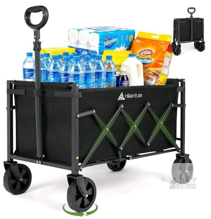 Hikenture Collapsible Wagon Cart, 330 lbs Capacity, 36.2 x 21.7 x 24 in, Black