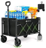 Hikenture Collapsible Wagon Cart, 330 lbs Capacity, 36.2 x 21.7 x 24 in, Black
