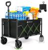 Hikenture Collapsible Wagon Cart, 330 lbs Capacity, 36.2 x 21.7 x 24 in, Black