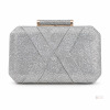 New Peeptoe Evening Silver Rhinestone/Glitter Clutch Bag, Rose Gold-Tone Hardware approx 8" W &times; 4.5&ndash;5" H &times; 1&ndash;1.5" D - 2
