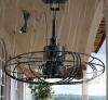 Nacatin 20.5" Outdoor Ceiling Fan w/ Dimmable LED, 3 Blades, Remote, Black, Weatherproof