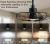 Nacatin 20.5" Outdoor Ceiling Fan w/ Dimmable LED, 3 Blades, Remote, Black, Weatherproof - 2