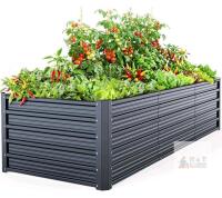 Ohuhu GRB-13 Metal Garden Raised Bed, 8x3x1.9 ft, Galvanized Steel, 341 Gal Capacity