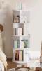 oneinmil 4-Tier Rotating Bookshelf, White, Engineered Wood, 50.2"x15.7", 33 lbs per Shelf - 3