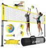 Patiassy Outdoor Volleyball Set 32ft Net, Poles, Ball, Boundary Lines, Carry Bag, X004ZCV0LD