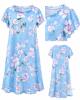 NEW Size Small Hotolove Women&rsquo;s Sleeveless Floral Nightgown, Blue/Pink, &ndash; Lace Trim Pleated Scoop Neck